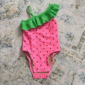 Old Navy Pink and Green Kids Swim One Piece